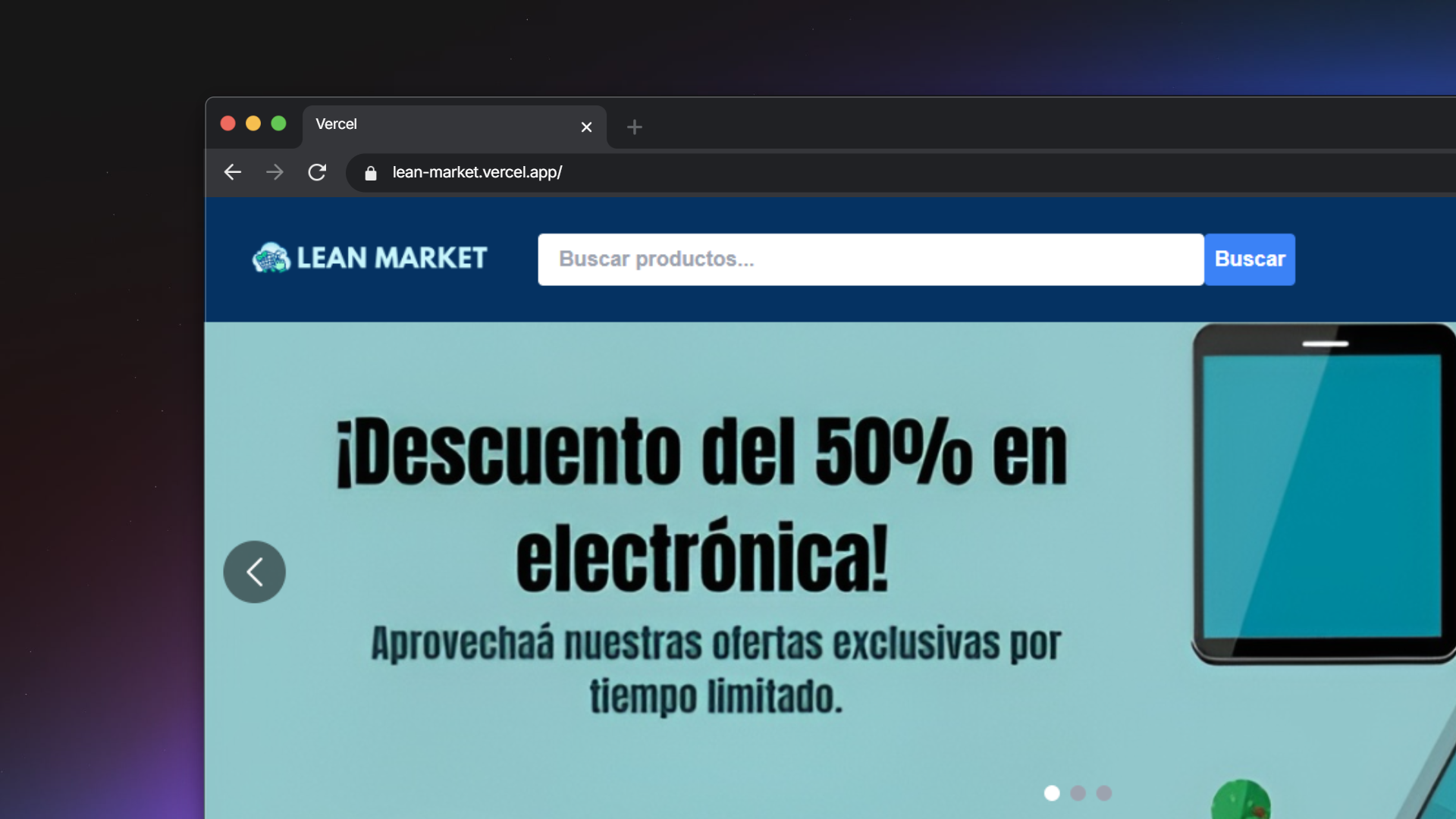 Imagen del proyecto Lean Market (en desarrollo)